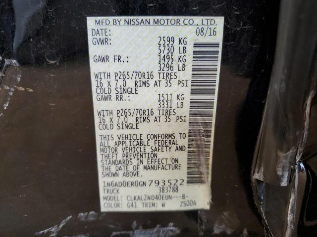 Photo 10 from auction – 2016 NISSAN FRONTIER S with VIN 1N6AD0ER0GN793522