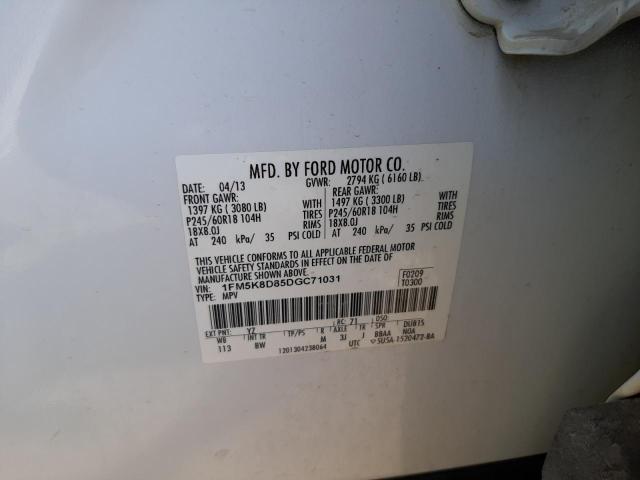 Photo 10 from auction – 2013 FORD EXPLORER X with VIN 1FM5K8D85DGC71031