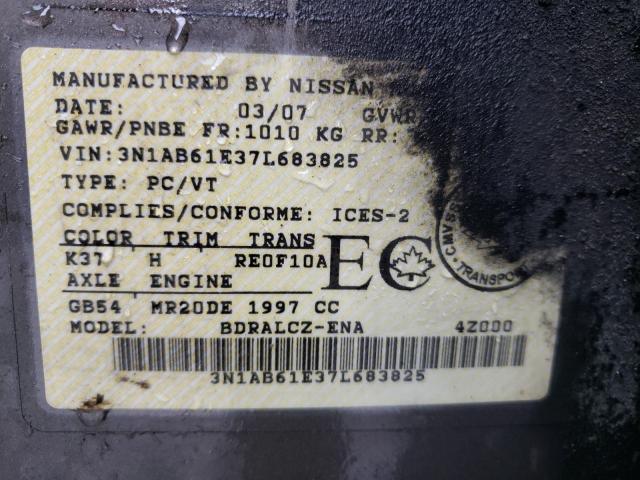Photo 10 from auction – 2007 NISSAN SENTRA 2.0 with VIN 3N1AB61E37L683825