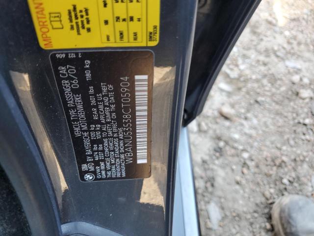Photo 10 from auction – 2008 BMW 528 I with VIN WBANU53538CT05904
