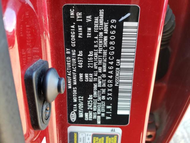 Photo 10 from auction – 2012 KIA OPTIMA SX with VIN 5XXGR4A64CG080629