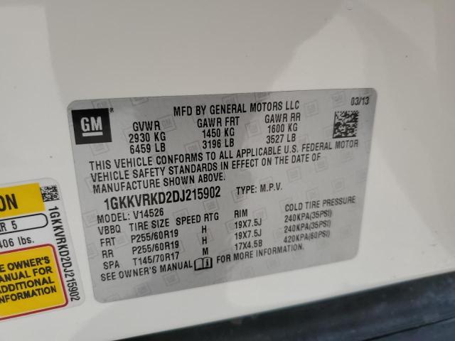 Photo 10 from auction – 2013 GMC ACADIA SLT with VIN 1GKKVRKD2DJ215902