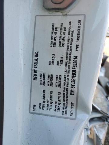 Photo 10 from auction – 2020 TESLA MODEL 3 with VIN 5YJ3E1EB3LF622614