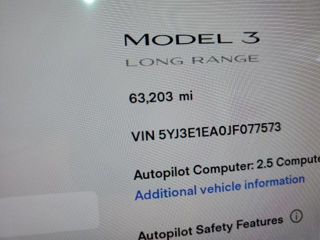 Photo 8 from auction – 2018 TESLA MODEL 3 with VIN 5YJ3E1EA0JF077573