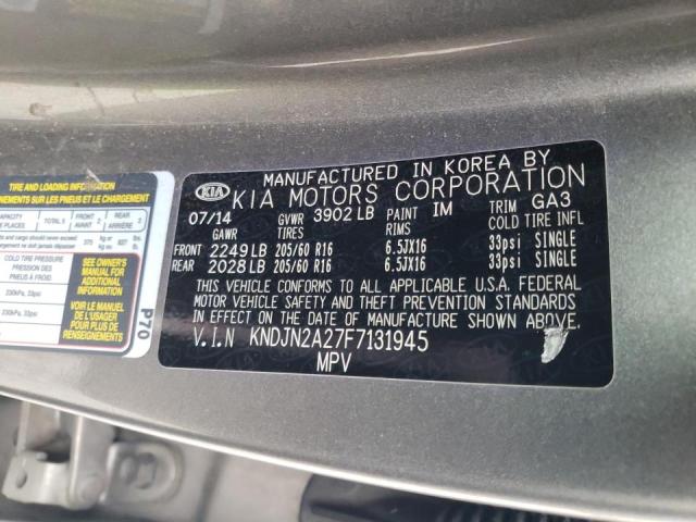 Photo 10 from auction – 2015 KIA SOUL with VIN KNDJN2A27F7131945