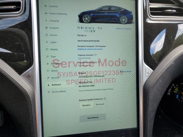 Photo 8 from auction – 2016 TESLA MODEL S with VIN 5YJSA1E25GF122385