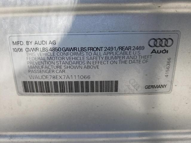 Photo 10 from auction – 2007 AUDI A4 2.0T QU with VIN WAUDF78EX7A111066