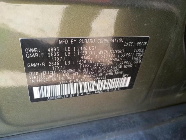 Photo 10 from auction – 2019 SUBARU OUTBACK 2. with VIN 4S4BSAFC6K3206995