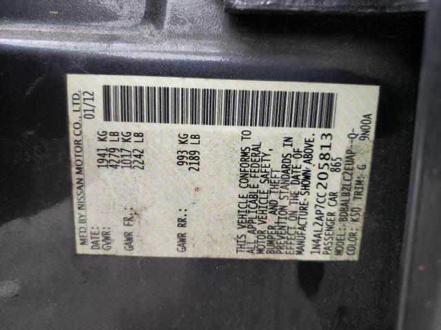 Photo 10 from auction – 2012 NISSAN ALTIMA with VIN 1N4AL2AP7CC205813