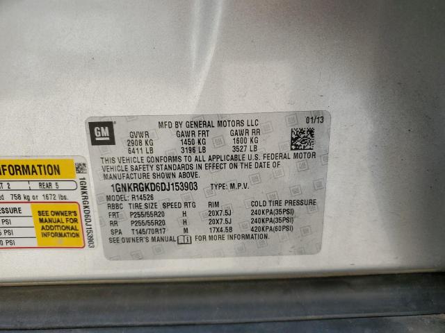 Photo 10 from auction – 2013 CHEVROLET TRAVERSE L with VIN 1GNKRGKD6DJ153903