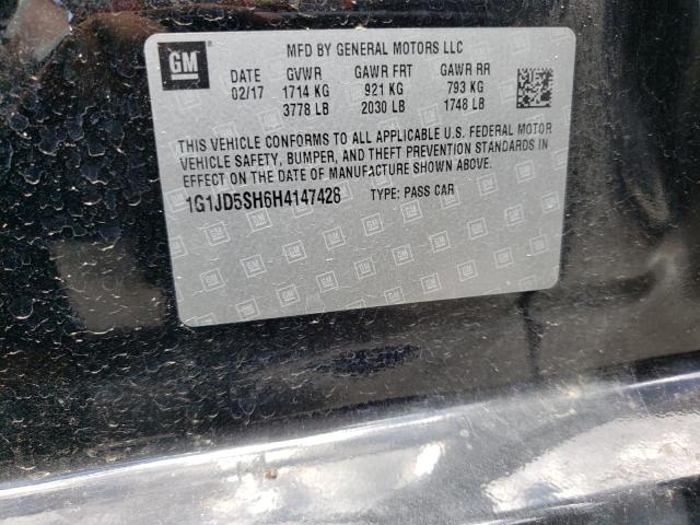 Photo 10 from auction – 2017 CHEVROLET SONIC LT with VIN 1G1JD5SH6H4147428