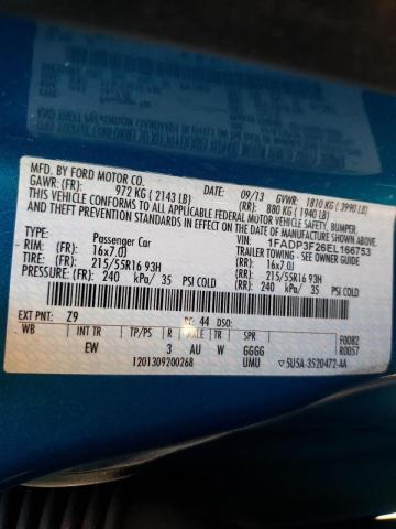 Photo 10 from auction – 2014 FORD FOCUS SE with VIN 1FADP3F26EL166753