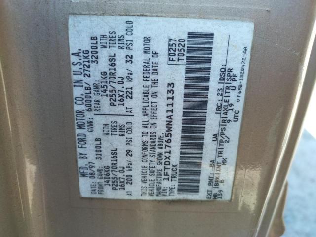 Photo 10 from auction – 1998 FORD F150 with VIN 1FTDX1765WNA11133