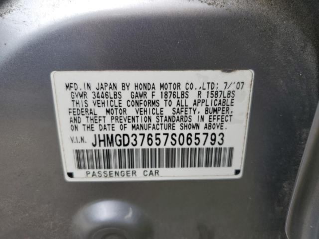 Photo 10 from auction – 2007 HONDA FIT S with VIN JHMGD37657S065793