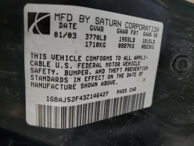 Photo 10 from auction – 2003 SATURN ION LEVEL with VIN 1G8AJ52F43Z146427