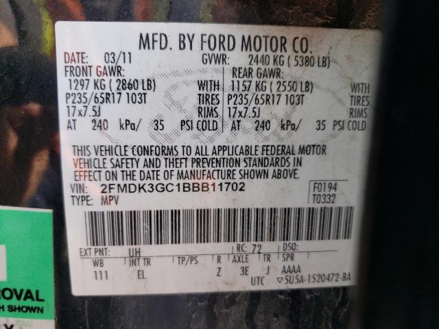 Photo 10 from auction – 2011 FORD EDGE SE with VIN 2FMDK3GC1BBB11702