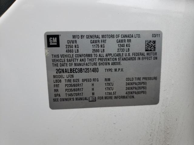 Photo 10 from auction – 2011 CHEVROLET EQUINOX LS with VIN 2GNALBEC9B1251480
