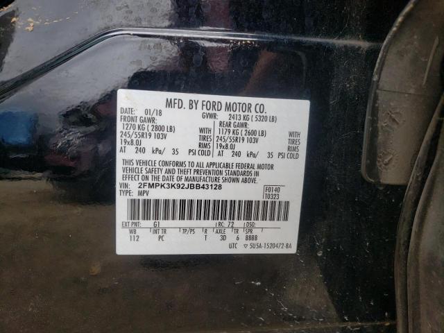 Photo 10 from auction – 2018 FORD EDGE TITAN with VIN 2FMPK3K92JBB43128
