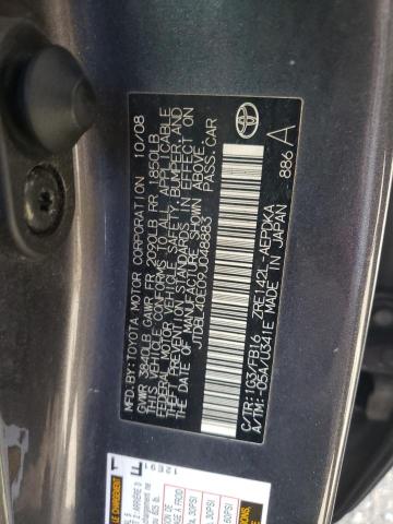 Photo 10 from auction – 2009 TOYOTA COROLLA BA with VIN JTDBL40E09J048883