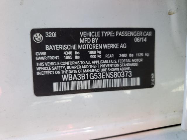 Photo 10 from auction – 2014 BMW 320 I with VIN WBA3B1G53ENS80373