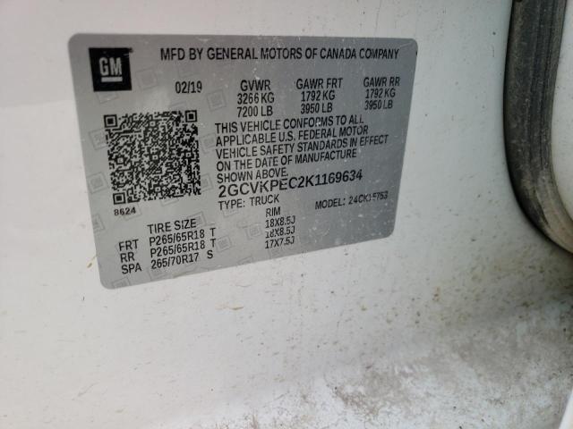 Photo 10 from auction – 2019 CHEVROLET SILVERADO with VIN 2GCVKPEC2K1169634