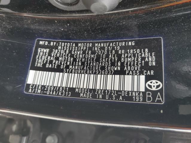 Photo 10 from auction – 2019 TOYOTA COROLLA L with VIN 5YFBURHE8KP936037