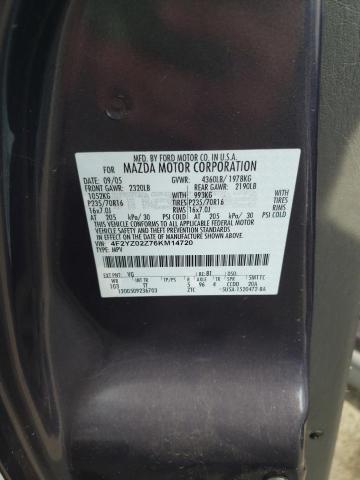 Photo 10 from auction – 2006 MAZDA TRIBUTE I with VIN 4F2YZ02Z76KM14720