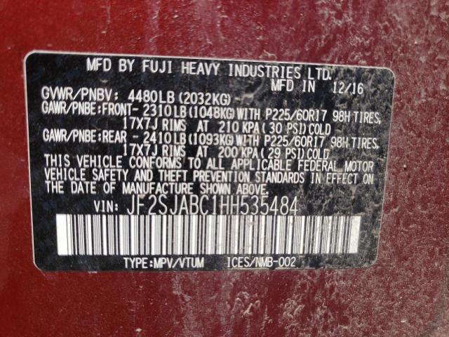 Photo 10 from auction – 2017 SUBARU FORESTER 2 with VIN JF2SJABC1HH535484
