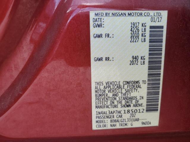 Photo 10 from auction – 2017 NISSAN ALTIMA 2.5 with VIN 1N4AL3AP7HC185012