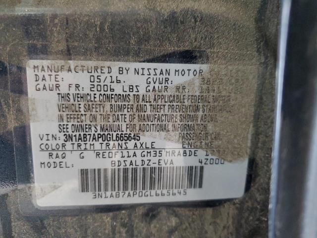 Photo 10 from auction – 2016 NISSAN SENTRA S with VIN 3N1AB7AP0GL665645