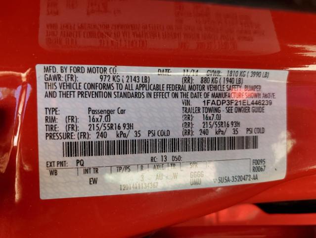 Photo 10 from auction – 2014 FORD FOCUS SE with VIN 1FADP3F21EL446239