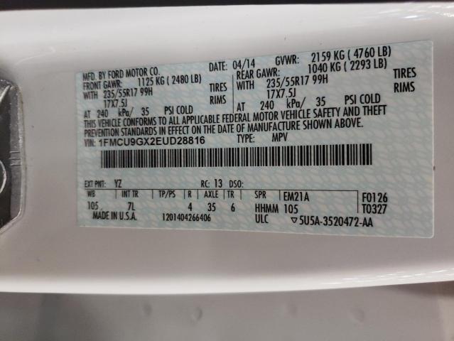 Photo 10 from auction – 2014 FORD ESCAPE SE with VIN 1FMCU9GX2EUD28816