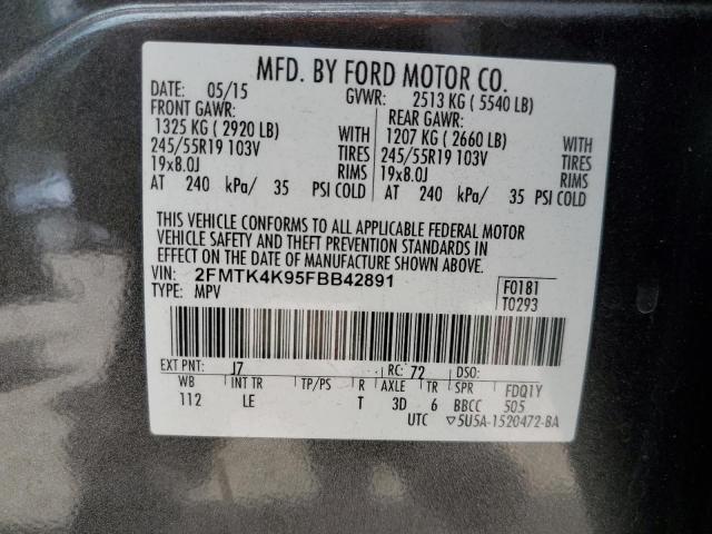 Photo 10 from auction – 2015 FORD EDGE TITAN with VIN 2FMTK4K95FBB42891