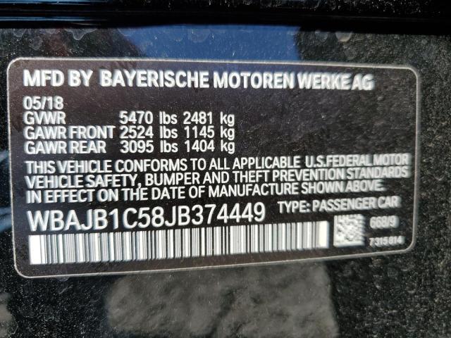 Photo 10 from auction – 2018 BMW 530XE with VIN WBAJB1C58JB374449