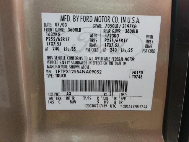Photo 10 from auction – 2004 FORD F150 with VIN 1FTPX12554NA09052