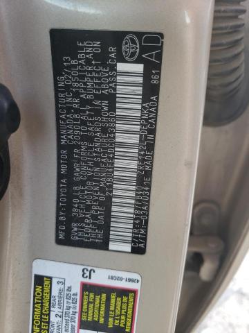 Photo 10 from auction – 2013 TOYOTA COROLLA with VIN 2T1BU4EE4DC043860