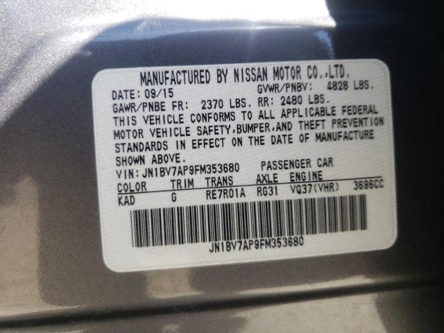 Photo 10 from auction – 2015 INFINITI Q50 BASE with VIN JN1BV7AP9FM353680