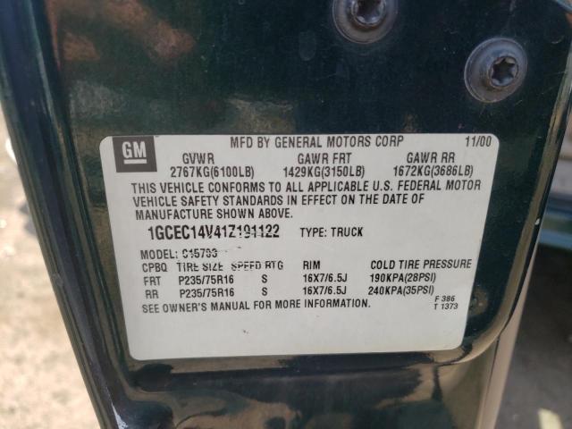 Photo 10 from auction – 2001 CHEVROLET SILVERADO with VIN 1GCEC14V41Z191122