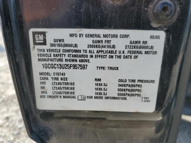 Photo 10 from auction – 2005 CHEVROLET SILVERADO with VIN 1GCGC13U25F957597