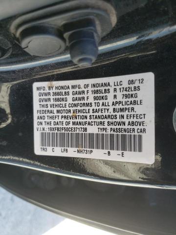 Photo 10 from auction – 2012 HONDA CIVIC LX with VIN 19XFB2F50CE371738