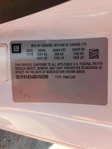 Photo 10 from auction – 2013 CHEVROLET CAMARO LS with VIN 2G1FA1E34D9166266