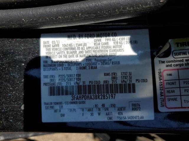 Photo 10 from auction – 2011 FORD FUSION SE with VIN 3FAHP0HA3BR285197