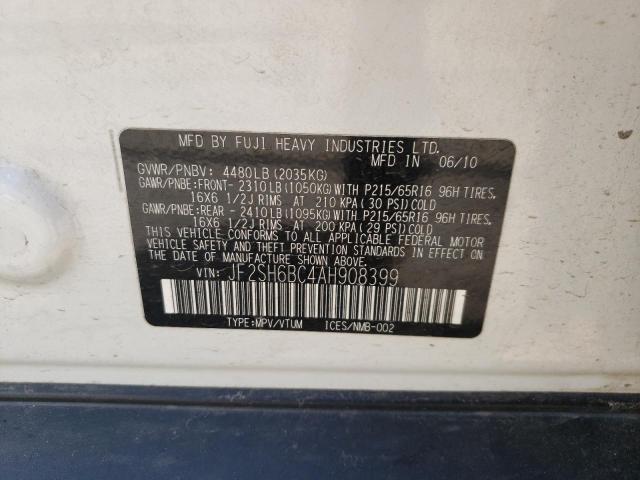 Photo 10 from auction – 2010 SUBARU FORESTER X with VIN JF2SH6BC4AH908399
