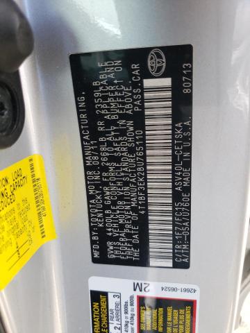 Photo 10 from auction – 2011 TOYOTA CAMRY BASE with VIN 4T1BF3EK2BU765110