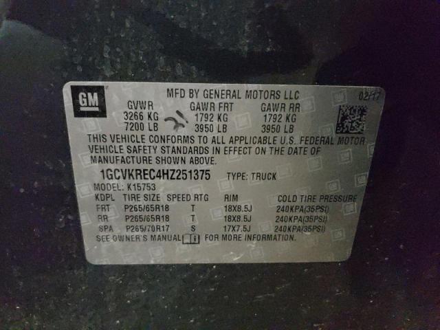 Photo 10 from auction – 2017 CHEVROLET SILVERADO with VIN 1GCVKREC4HZ251375