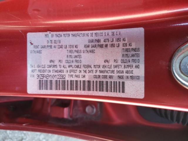Photo 10 from auction – 2019 MAZDA 3 PREMIUM with VIN 3MZBPAEM1KM103382