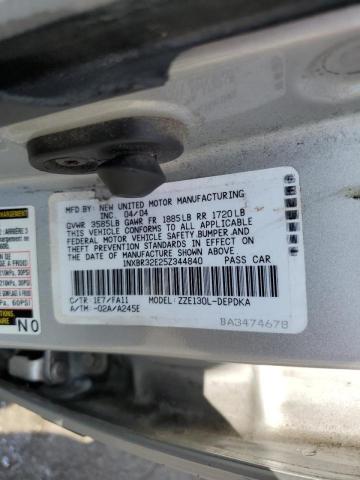 Photo 10 from auction – 2005 TOYOTA COROLLA CE with VIN 1NXBR32E25Z344840