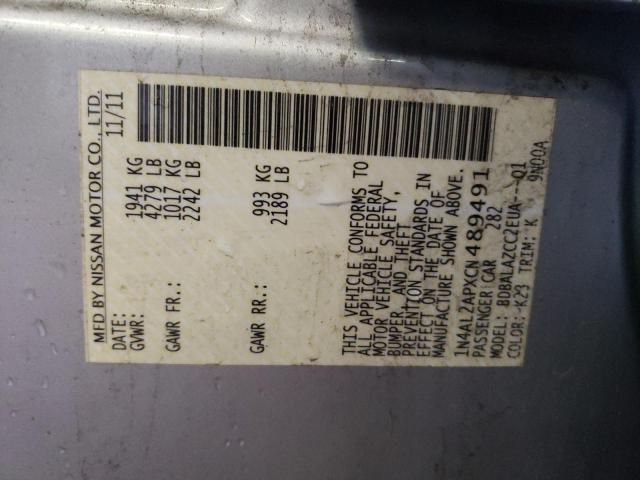 Photo 10 from auction – 2012 NISSAN ALTIMA BAS with VIN 1N4AL2APXCN489491