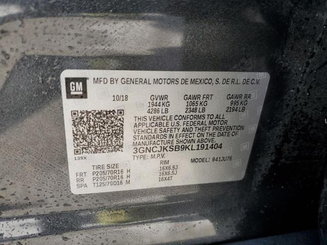 Photo 10 from auction – 2019 CHEVROLET TRAX LS with VIN 3GNCJKSB9KL191404