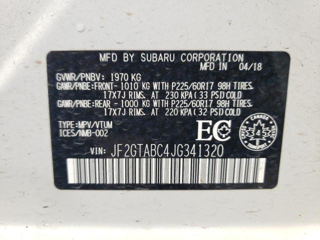 Photo 10 from auction – 2018 SUBARU CROSSTREK with VIN JF2GTABC4JG341320